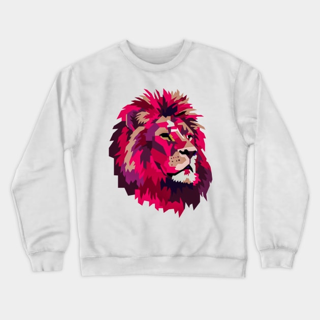 Pink Lion Crewneck Sweatshirt by TheSkullArmy